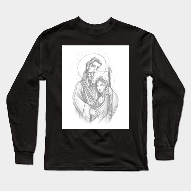 Holy Family illustration Long Sleeve T-Shirt by bernardojbp